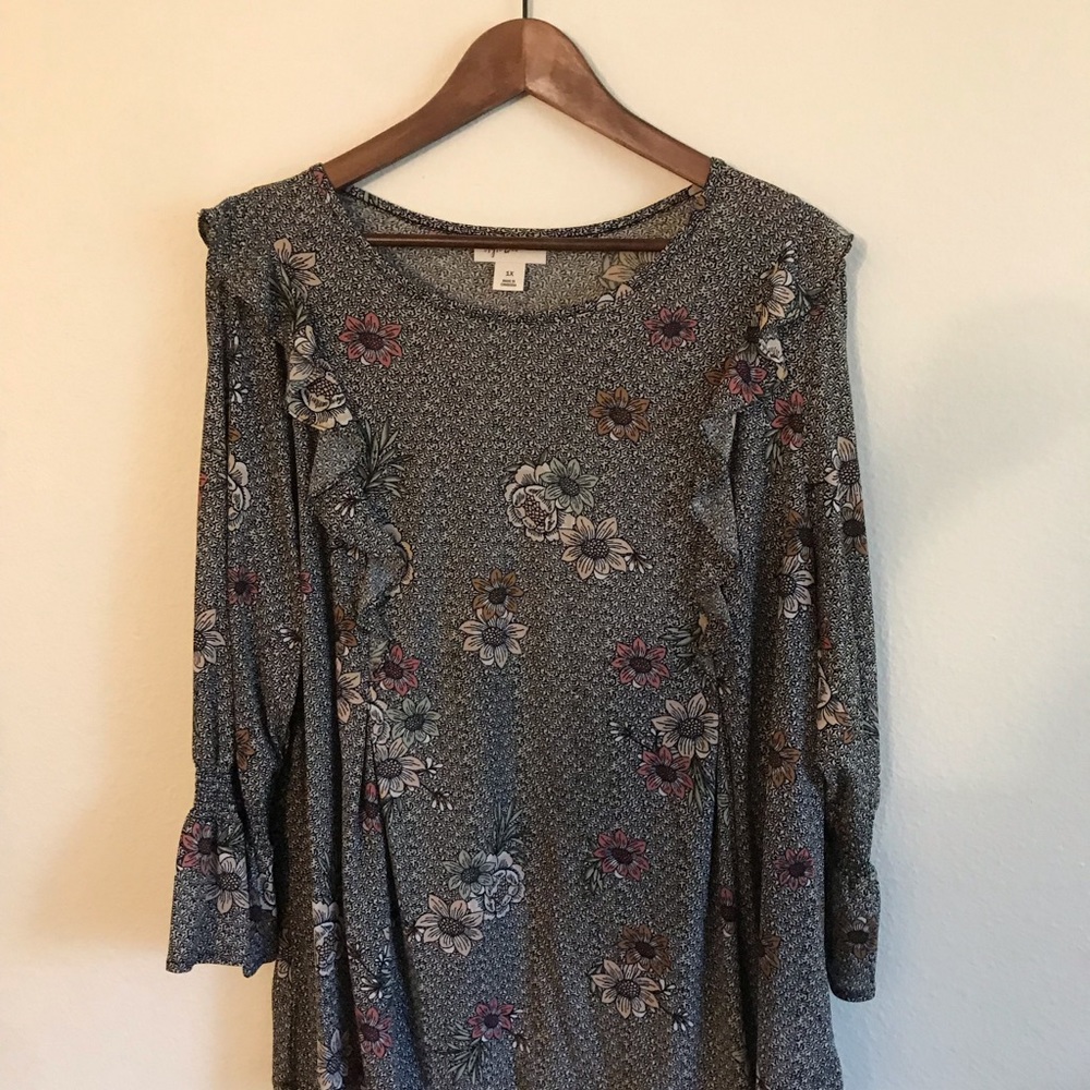 Floral Ruffle Top
